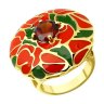 Кольцо из золочёного серебра с ситаллом и эмалью (Арт.93-310-01661-1)