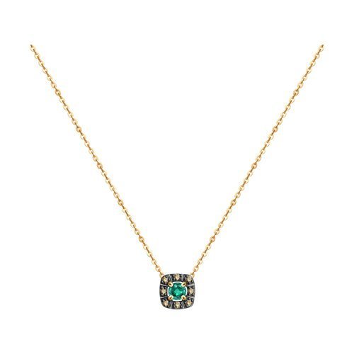 Колье из золота с бриллиантами и изумрудом (Арт.3070009)