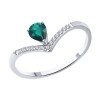 Кольцо из белого золота с бриллиантами и изумрудом «Изумрудное Сердце» Соколов (арт.3010659-3)