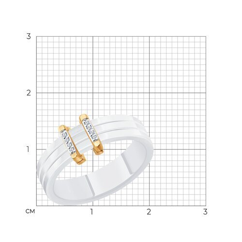 Кольцо из золота с бриллиантами и керамическими вставками (Арт.51-210-00470-1)
