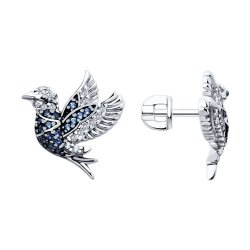 Серьги из серебра с фианитами (Арт.94026447)