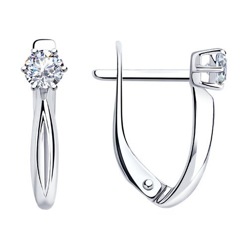 Серьги серебро с фианитом «Холодное сияние» Соколов (арт.1376)