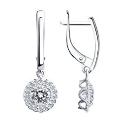 Серьги из серебра с фианитами (Арт.94-121-00600-1)