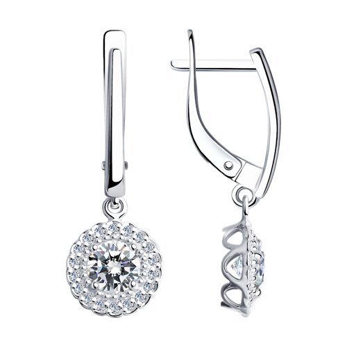 Серьги из серебра с фианитами (Арт.94-121-00600-1)