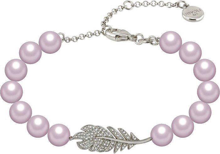 Браслет из серебра с жемчугом и куб. цирконием (Арт.27b-p36-s-16)