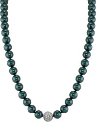 Ожерелье из серебра с жемчугом и кристаллом swarovski (Арт.91l-sk-50)