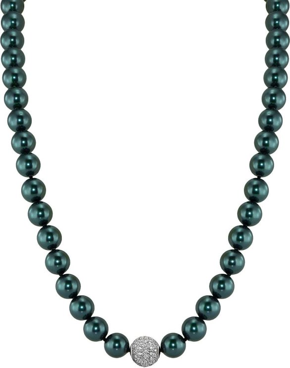 Ожерелье из серебра с жемчугом и кристаллом swarovski (Арт.91l-sk-50)