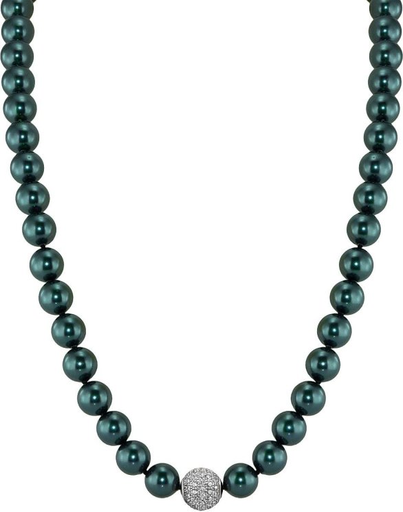 Ожерелье из серебра с жемчугом и кристаллом swarovski (Арт.91l-sk-50)