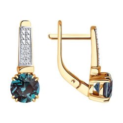 Серьги из золота с бриллиантами и александритами (Арт.51-220-02350-1)