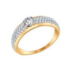 Кольцо из золота с фианитами (Арт.017385)