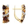 Серьги золотые пробы 585 с миксом камней (Арт.51-320-02168-3)