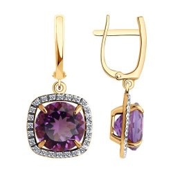 Серьги золотые пробы 585 с аметистом (Арт.51-321-02449-2)