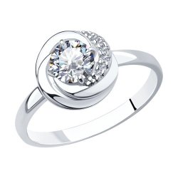 Кольцо из серебра с фианитами (Арт.94012691)