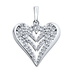 Подвеска из серебра с фианитами (Арт.94033234)