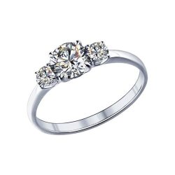 Кольцо из серебра с фианитами (Арт.94013546)