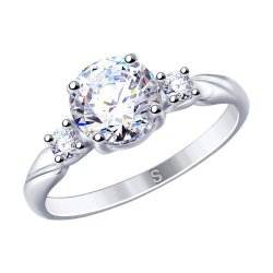 Кольцо из серебра с фианитами (Арт.94013666)