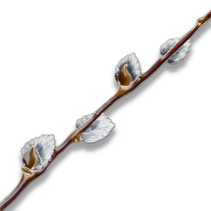 Брошь из серебра Т.Полякова "Верба" (Арт.41468)