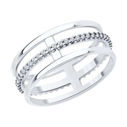 Кольцо из серебра с фианитами (Арт.94013878)