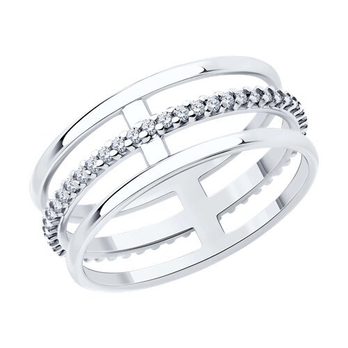 Кольцо из серебра с фианитами (Арт.94013878)