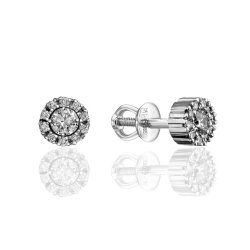 Серьги из золота с бриллиантом Русские Самоцветы (Арт.53980)