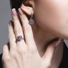 Серьги из белого золота с бриллиантами и танзанитами (Арт.6024209)