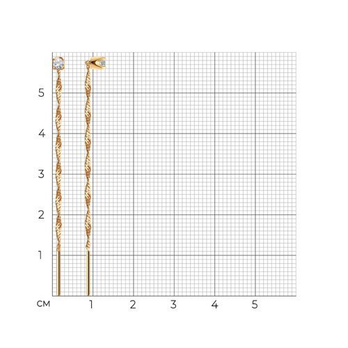 Серьги-цепочки из золота с фианитами (Арт.020610)