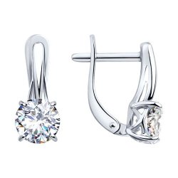 Серьги из серебра с фианитами (Арт.94023247)