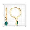 Серьги золотые пробы 585 с изумрудом гидротермальным (Арт.729210)