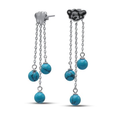 Серьги Серебряные крылья (Арт.022235210_biryuzapr)