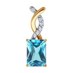 Подвеска золотая пробы 585 с топазом (Арт.733014)