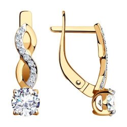 Серьги из золота с фианитами (Арт.029828)