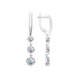 Серьги из серебра с фианитами (Арт.94025230)