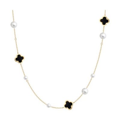 Колье золотое пробы 585 с миксом камней (Арт.797112)