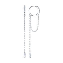 Серьги из серебра с фианитами (Арт.94025924)