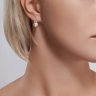 Серьги из серебра с жемчугом и фианитами (Арт.94026050)
