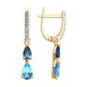 Серьги золотые пробы 585 с миксом камней (Арт.72-00324)