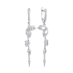 Серьги из серебра с фианитом (Арт.cz-e01051-x-w-w-x-w)