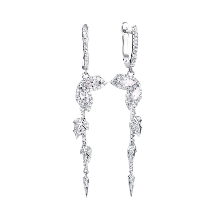 Серьги из серебра с фианитом (Арт.cz-e01051-x-w-w-x-w)