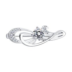 Брошь из серебра с фианитами (Арт.94040001)