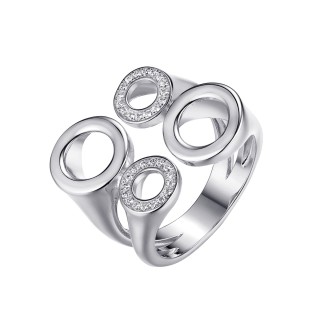 Кольцо серебряное с фианитами «Geometry Fresh» Fresh Jewelry (арт.CZ-R03098-X-W-X-X-W)
