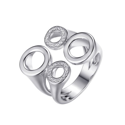 Кольцо серебряное с фианитами «Geometry Fresh» Fresh Jewelry (арт.CZ-R03098-X-W-X-X-W)