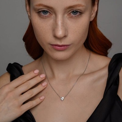 Колье из серебра с фианитом «Сердце сияния» Соколов (арт.9407)
