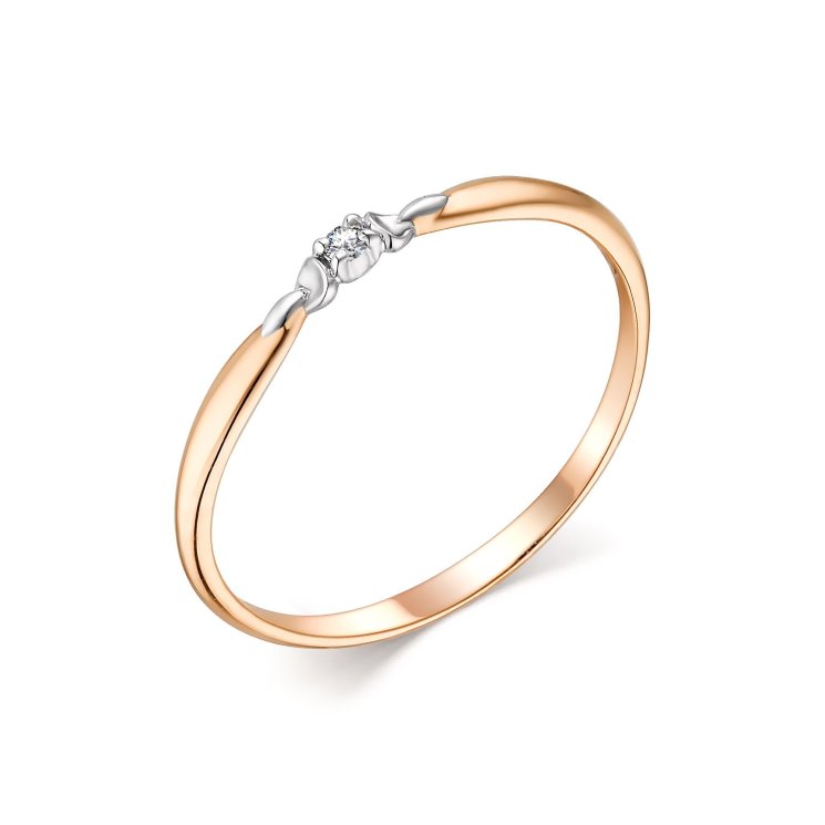 Золотое кольцо с бриллиантом Алькор КЮЗ (Золото) 13802-100