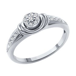Кольцо из белого золота с бриллиантами (Арт.1012600-3)