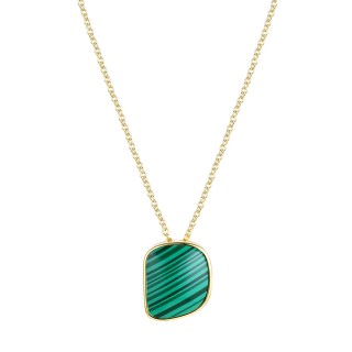 Ожерелье серебряное с малахитом «Gravity Lime» Fresh Jewelry (арт.RB-N01940)