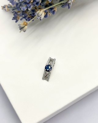 Подвеска Серебряные крылья (Арт.23knys1831-155_korundsapf_kubcirkonii)