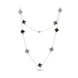 Ожерелье серебро с жемчугом и фианитами «Lucky Large Shine» Fresh Jewelry (арт.TC-N01405-X-W-PSA-X-W)