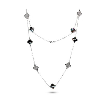 Ожерелье серебро с жемчугом и фианитами «Lucky Large Shine» Fresh Jewelry (арт.TC-N01405-X-W-PSA-X-W)