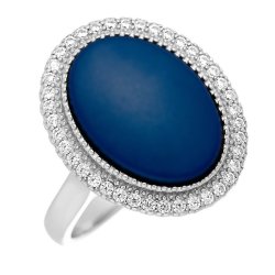 Кольцо из серебра с керамикой и куб. цирконием (Арт.tm-r00746-vl-w-x-x-w)