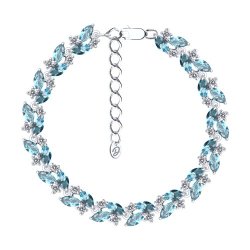 Браслет из серебра с ситаллами и фианитами (Арт.94-350-02173-1) Браслет из серебра с ситаллами и фианитами (Арт.94-350-02173-1)